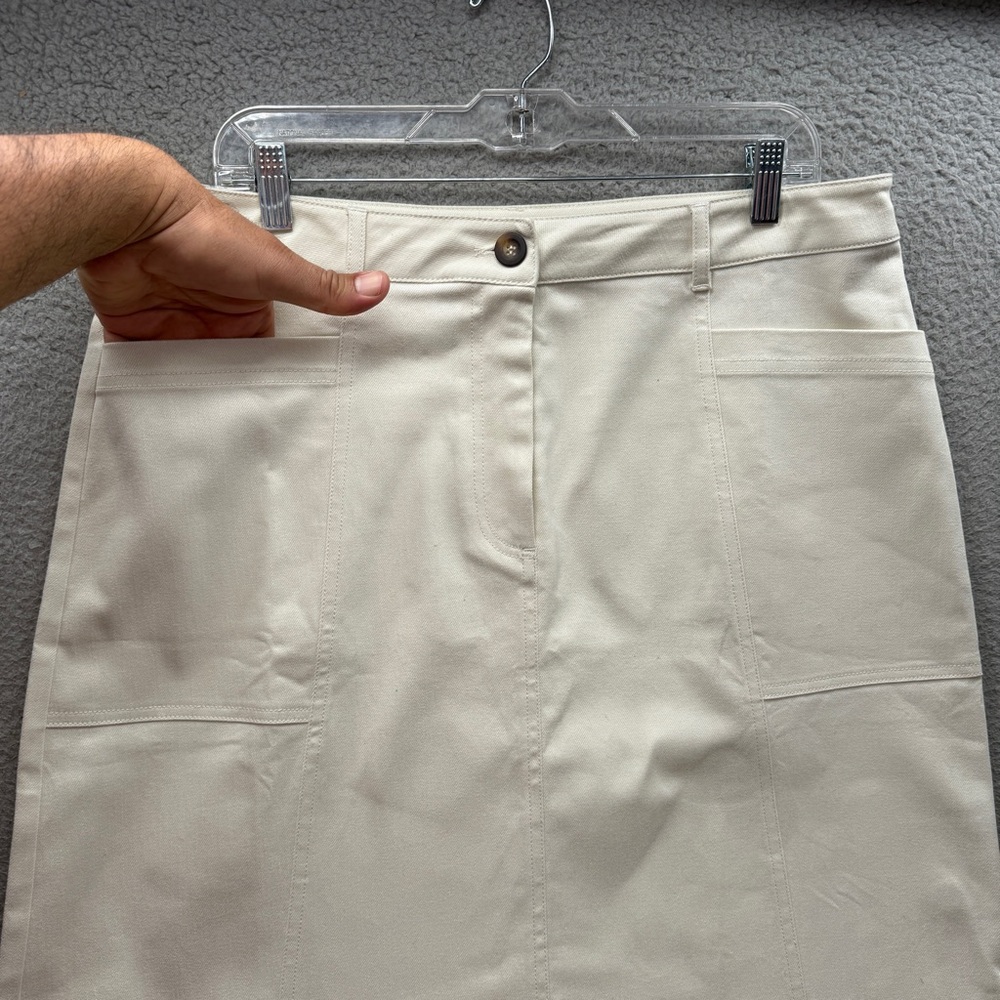 NWT Boden Women's Size 12L Glorious British Style Mini Skirt Beige White Pockets - Picture 15 of 16